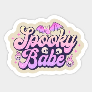 Spooky Babe Cute Pink Halloween Sticker